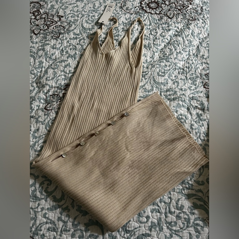 Beige Ribbed MINKPINK Maxi